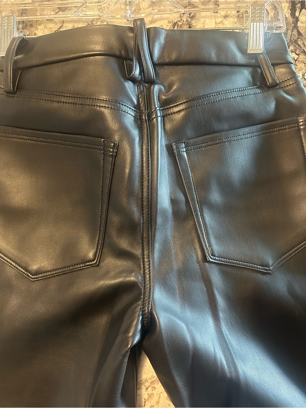 Good American Black Faux Leather Flare Pants - Picture 2 of 2